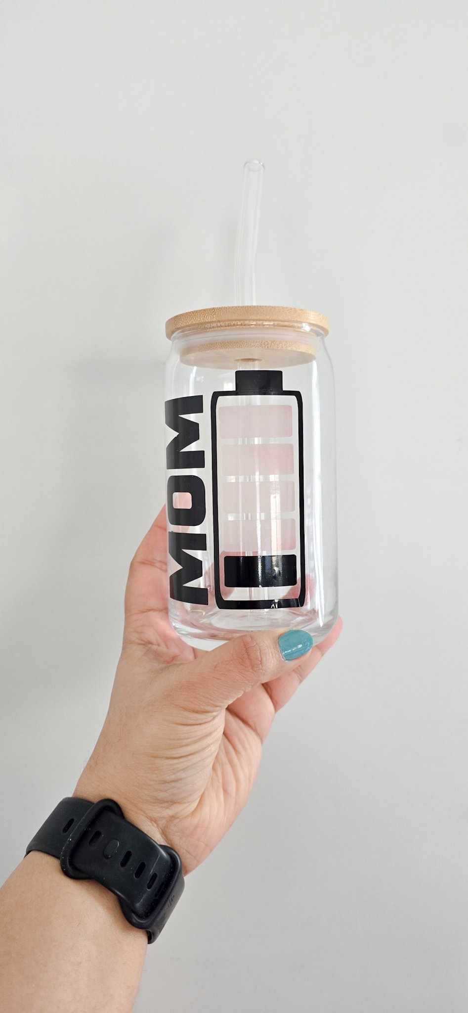 Low Battery Mom Life Cup, Cold beverage Color Changing Cup 16OZ Clear