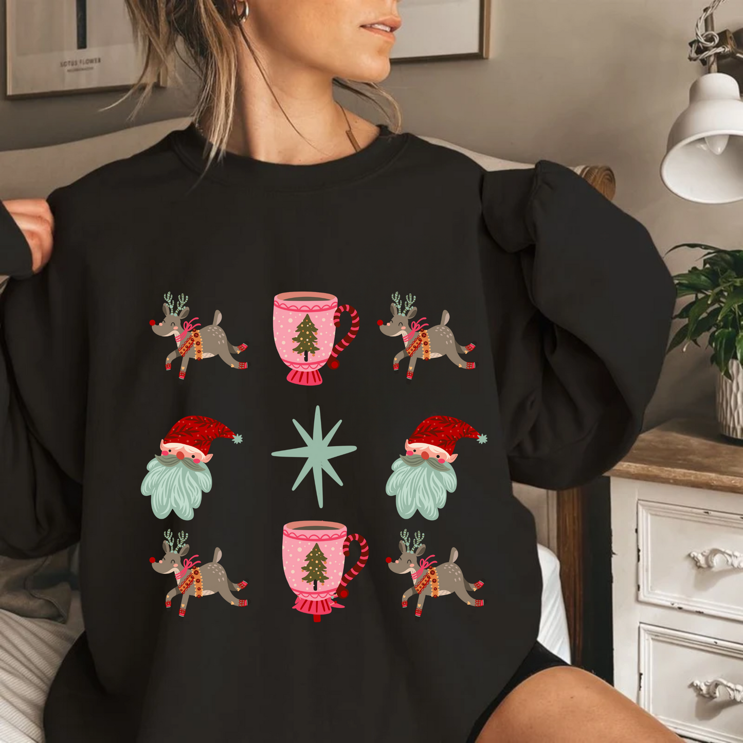 Coquette Retro Cup Christmas Sweatshirt