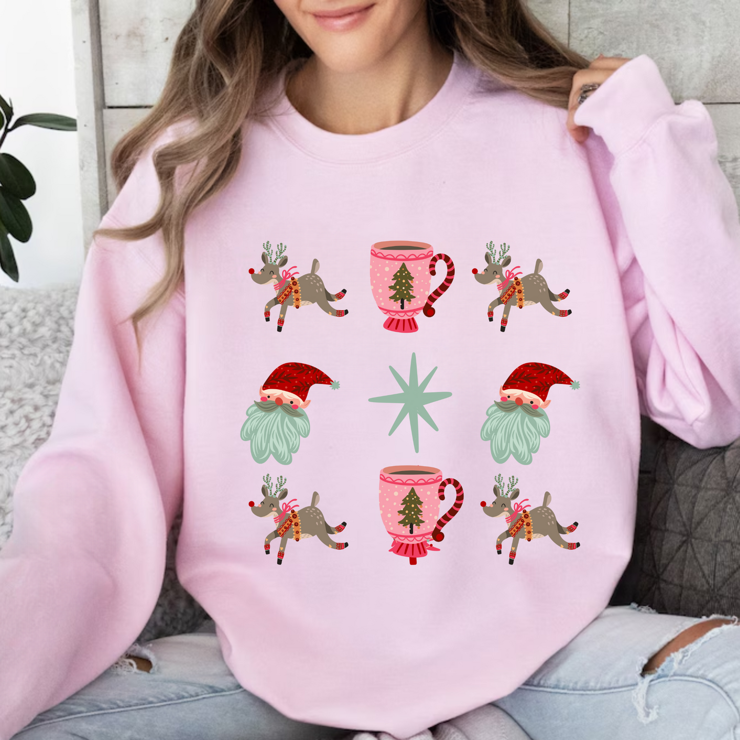 Coquette Retro Cup Christmas Sweatshirt