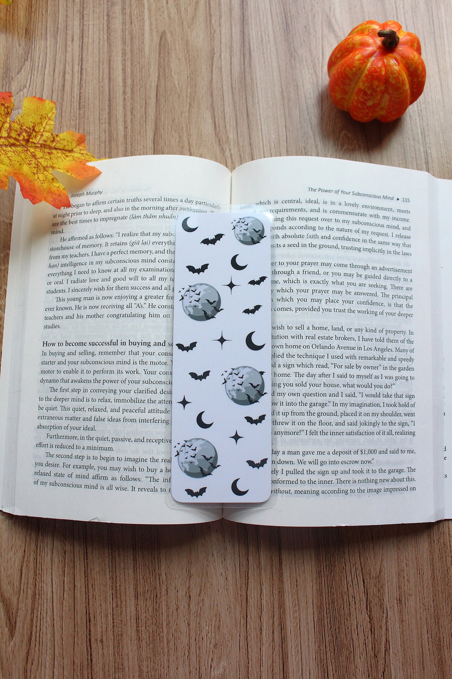 Spooky Bats Cardstock Bookmark, Laminated Bookmark, Halloween Bookmark