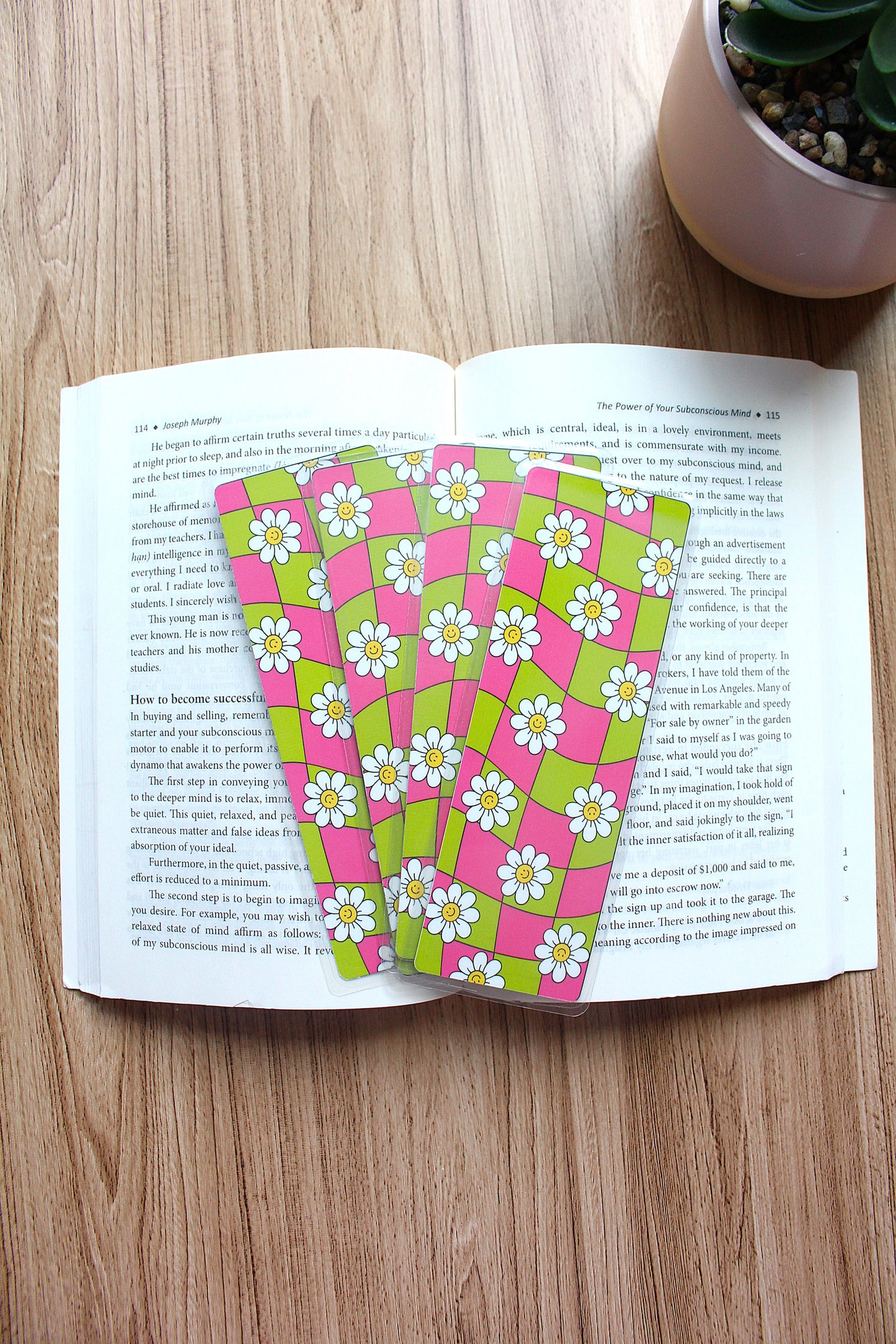 Floral Checkered Bookmark