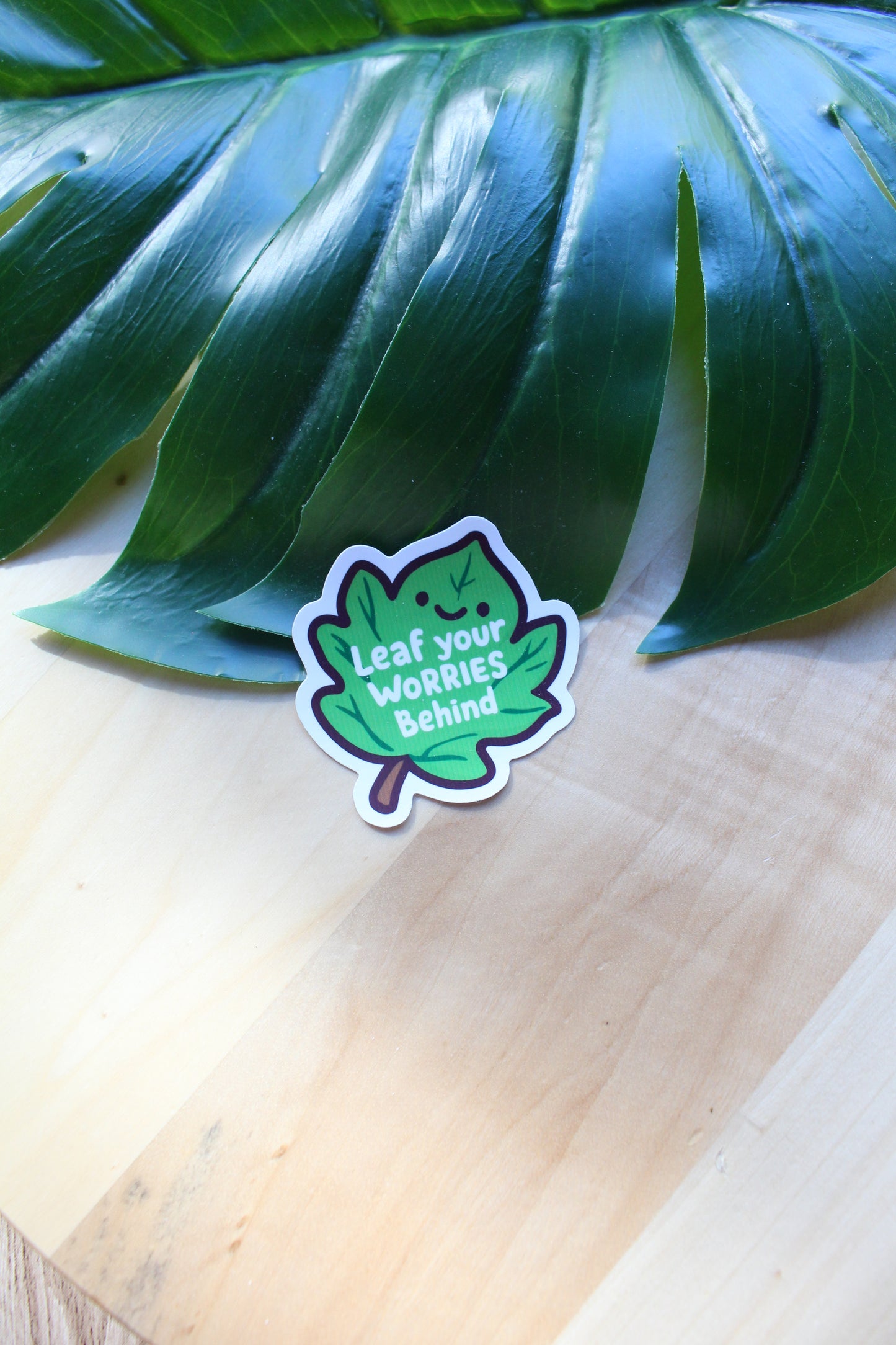 Leaf your worries behind sticker