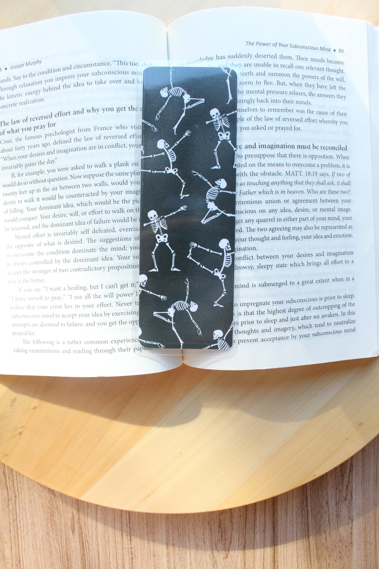 Skeleton Dancing Cardstock Bookmark, Laminated Bookmark, Halloween Bookmark