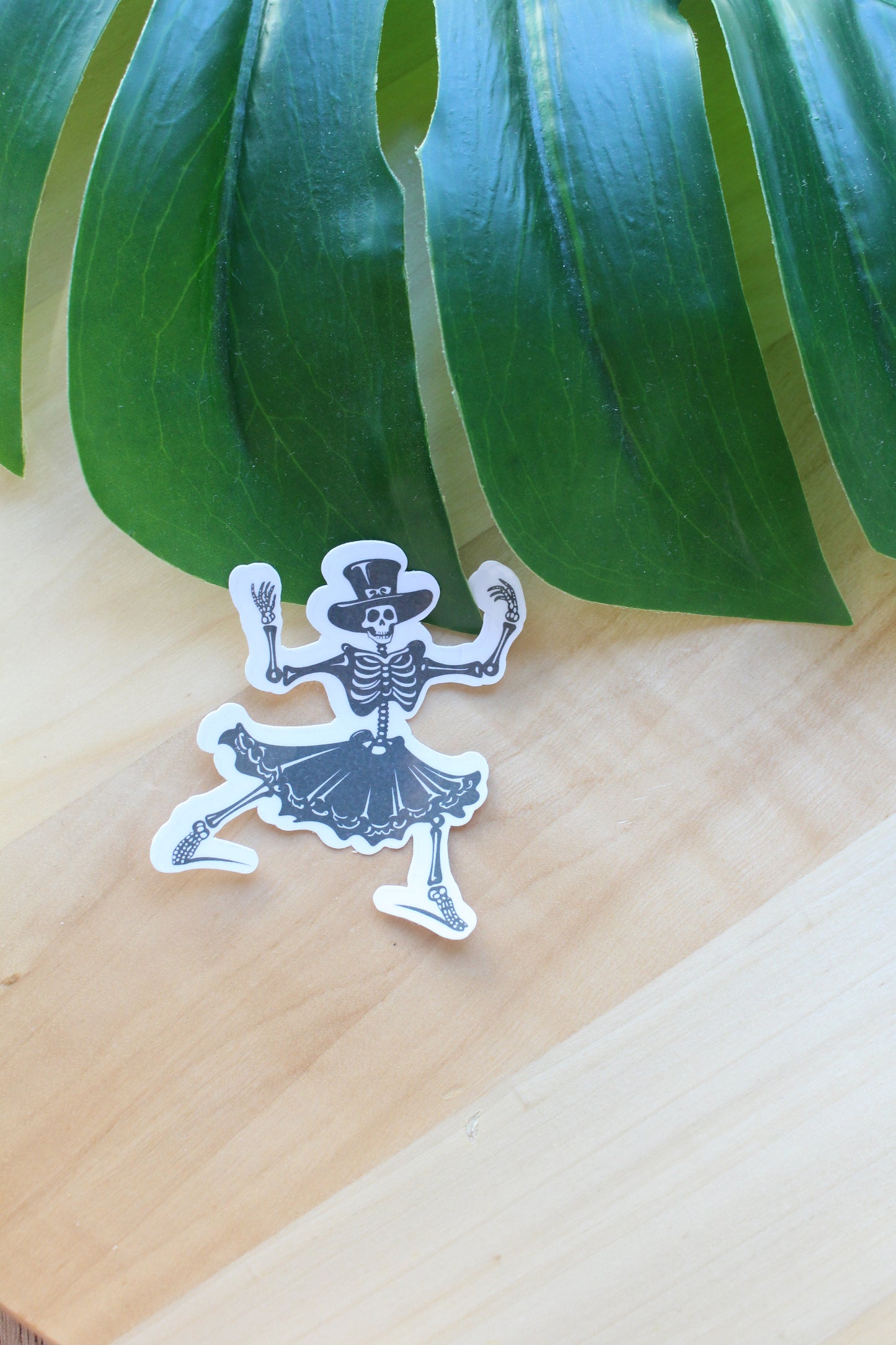 Girl Skeleton Dancing Sticker, Halloween Sticker