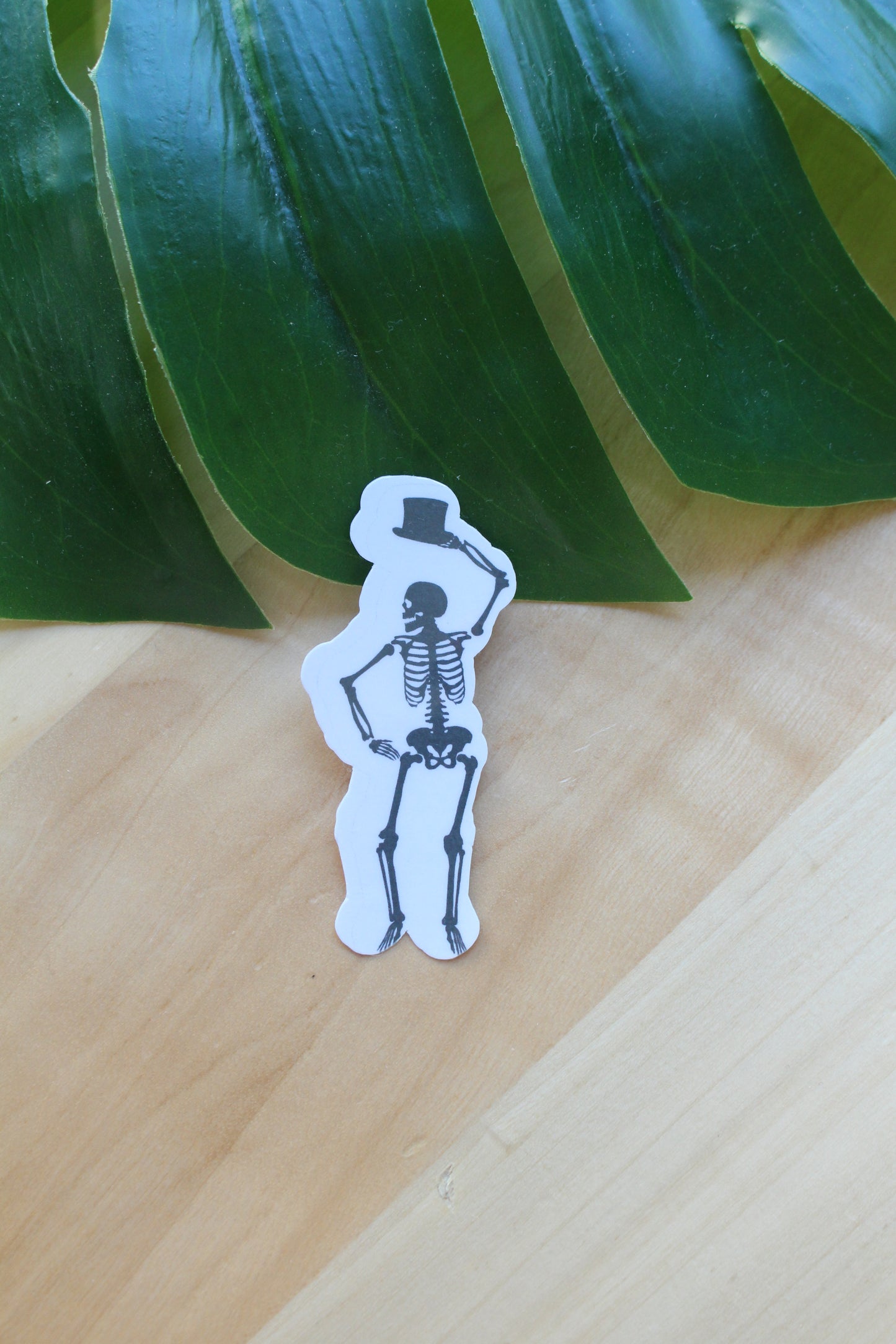 Dancing Skeleton with Hat Sticker, Halloween Sticker