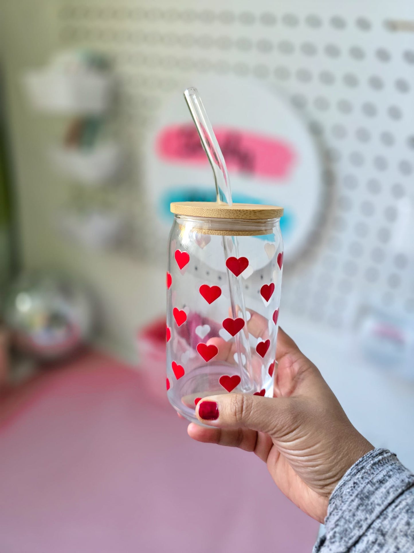 Valentine Clear 16 oz. Glass Cup