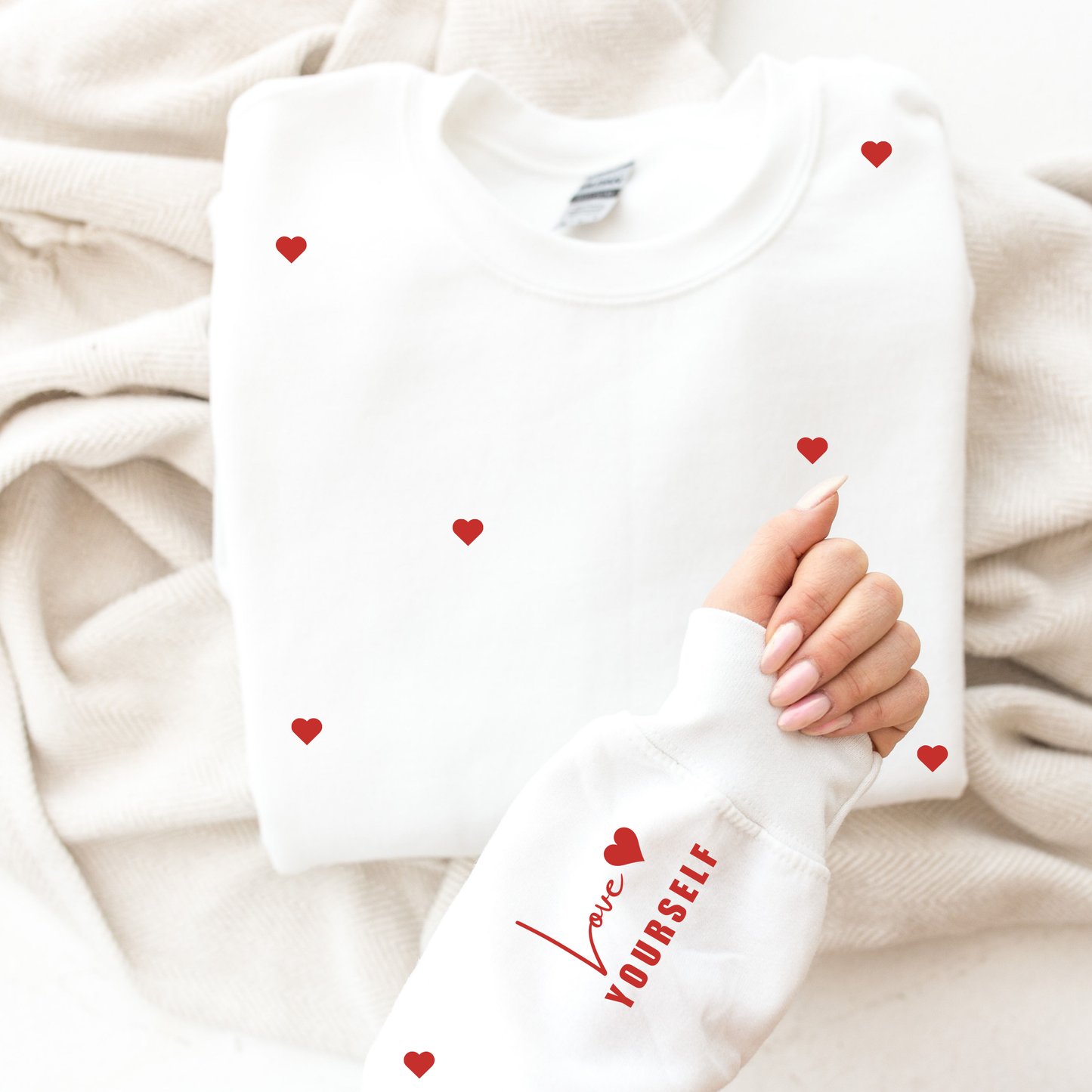 Cute Love yourself heart sweatshirt