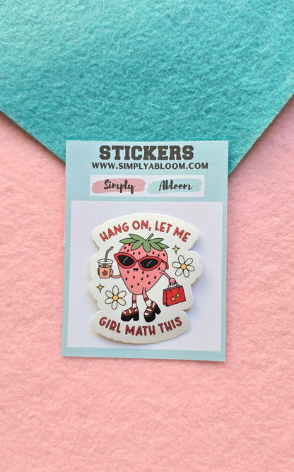Hang On Let Me Girl Math This Sticker