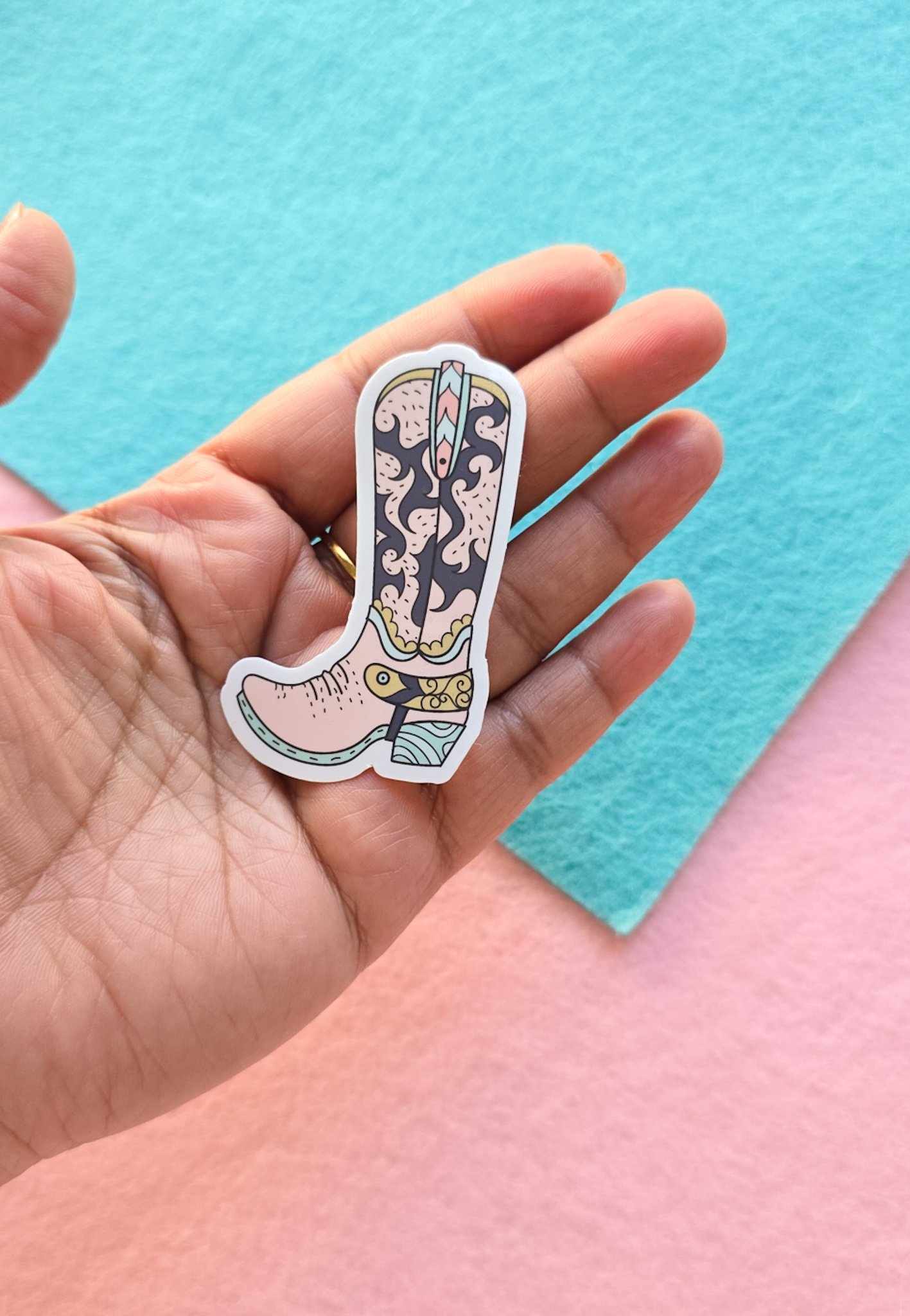 Cowgirl Pink  Boot Sticker, Pink  Boot Sticker, Aesthetic Stickers, Cowgirl Decals, Tumbler Sticker