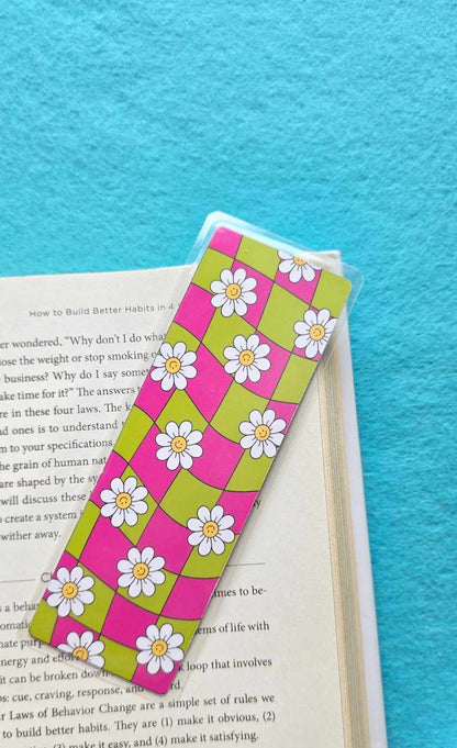 Floral Checkered Bookmark
