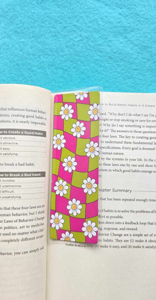 Floral Checkered Bookmark