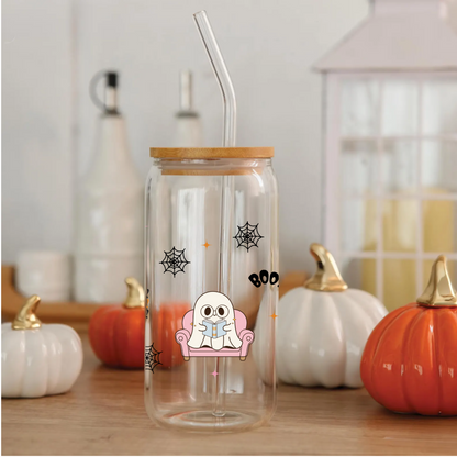 Spooky Ghost Book Reading Glass Tumbler