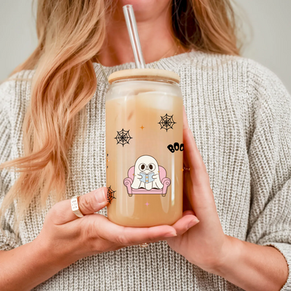 Spooky Ghost Book Reading Glass Tumbler