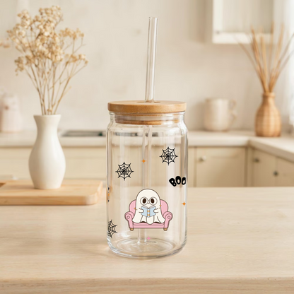 Spooky Ghost Book Reading Glass Tumbler