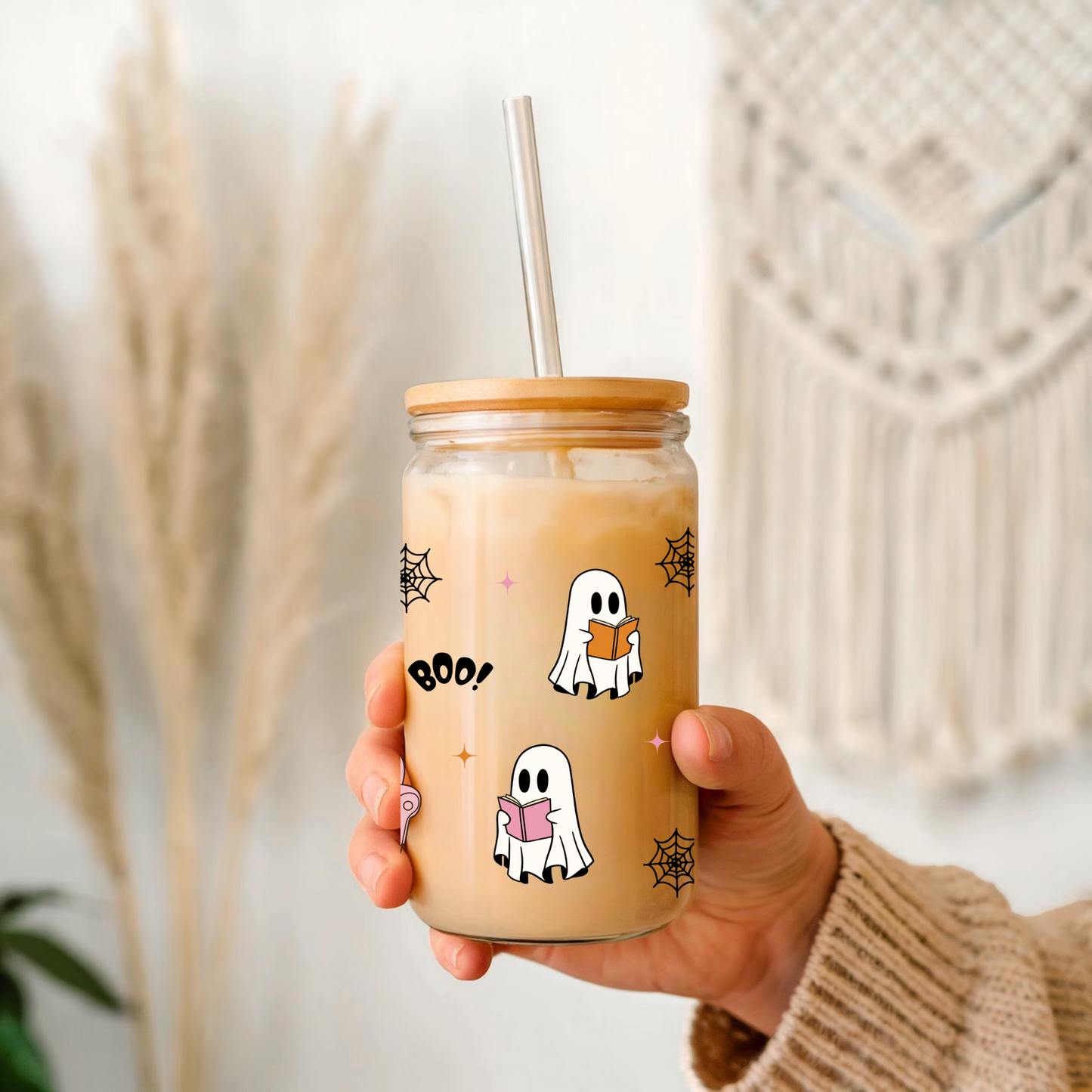 Spooky Ghost Book Reading Glass Tumbler