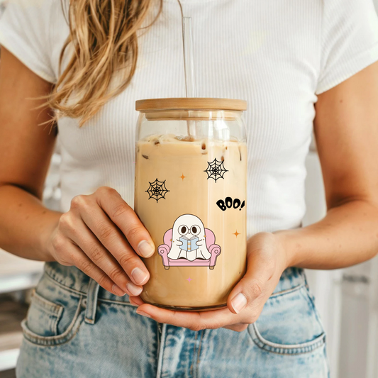 Spooky Ghost Book Reading Glass Tumbler