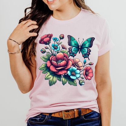 Butterfly And Flower Shirt