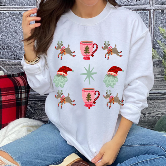 Coquette Retro Cup Christmas Sweatshirt