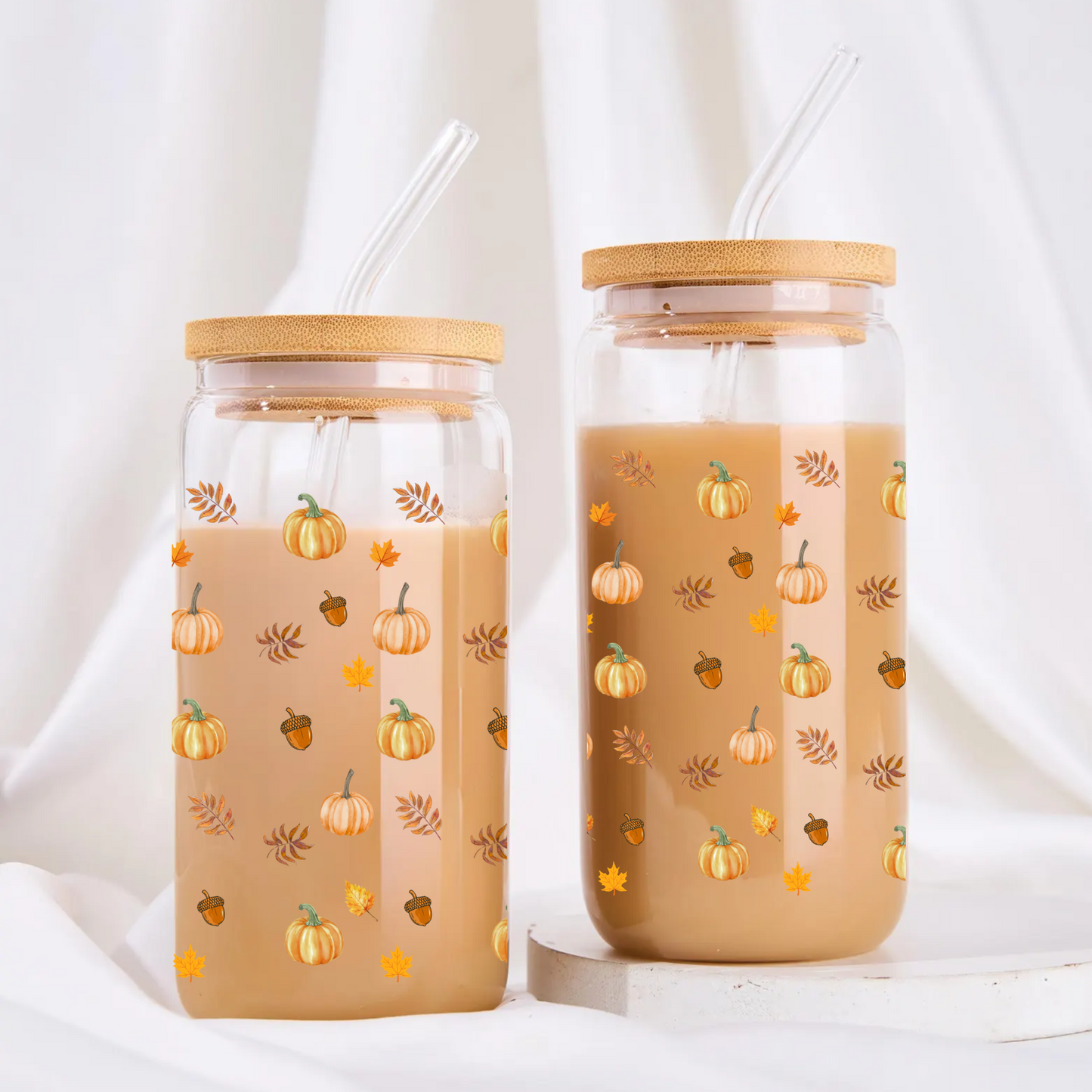 Cozy Fall Aesthetic Glass Tumbler