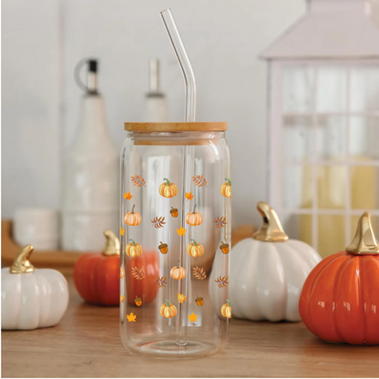 Cozy Fall Aesthetic Glass Tumbler