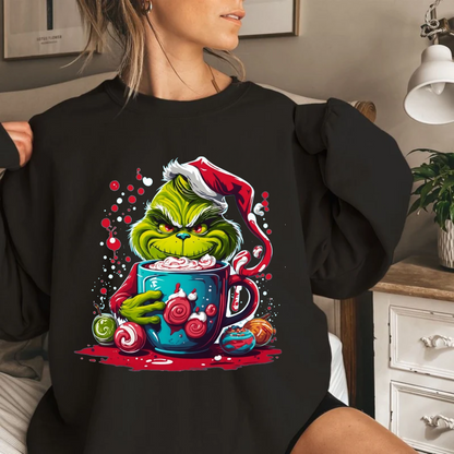 Grinch Hot Chocolate  Shirt, Giggling Grinch Hot Chocolate sweatshirt