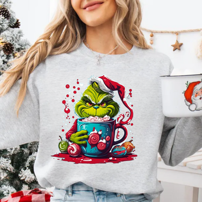 Grinch Hot Chocolate  Shirt, Giggling Grinch Hot Chocolate sweatshirt