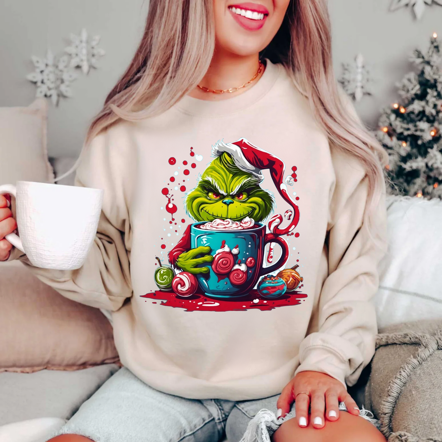 Grinch Hot Chocolate  Shirt, Giggling Grinch Hot Chocolate sweatshirt