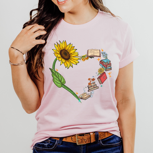 Heart Book Sunflower Shirt