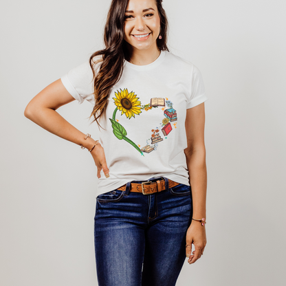 Heart Book Sunflower Shirt