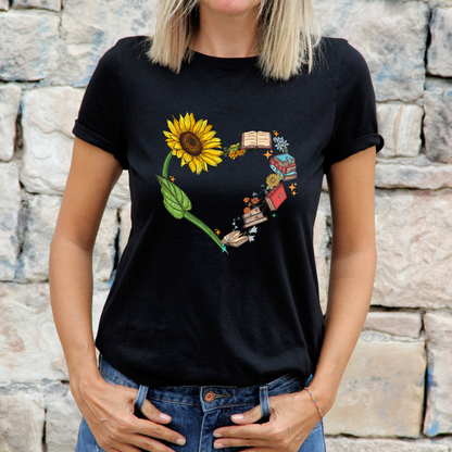 Heart Book Sunflower Shirt