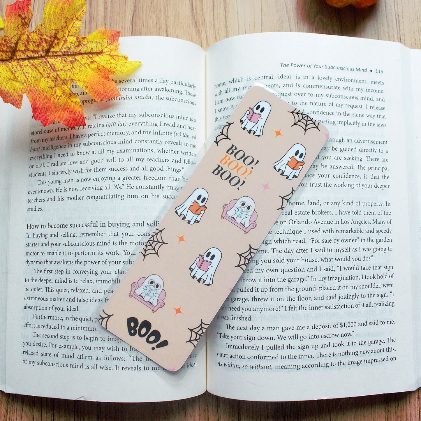Boo ghost reading books cardstock bookmark, Cute ghost bookmark, Halloween Bookmark