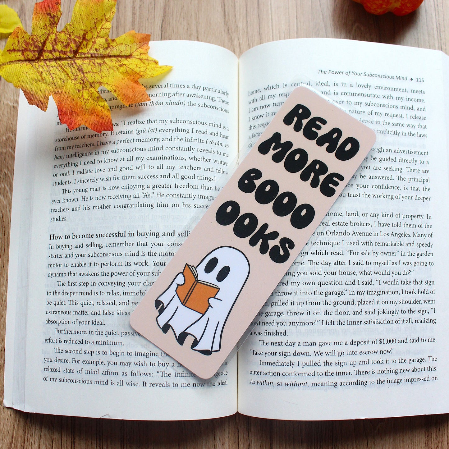 Read more boooks ghost cardstock bookmark