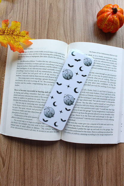 Spooky Bats Cardstock Bookmark, Laminated Bookmark, Halloween Bookmark