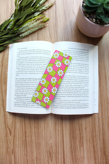 Floral Checkered Bookmark