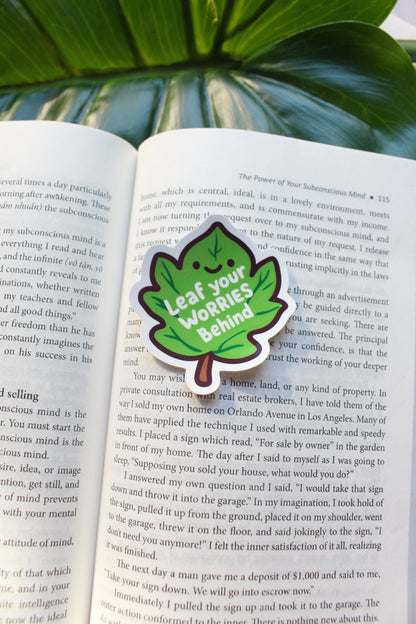 Leaf your worries behind sticker