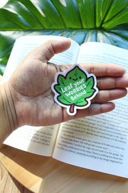 Leaf your worries behind sticker