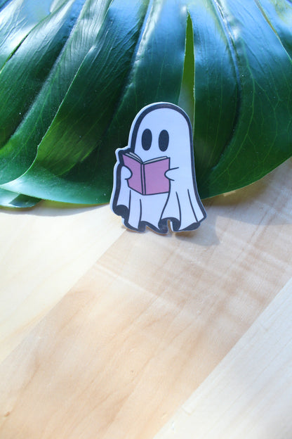 Spooky Boo  ghost  reading Books Sticker