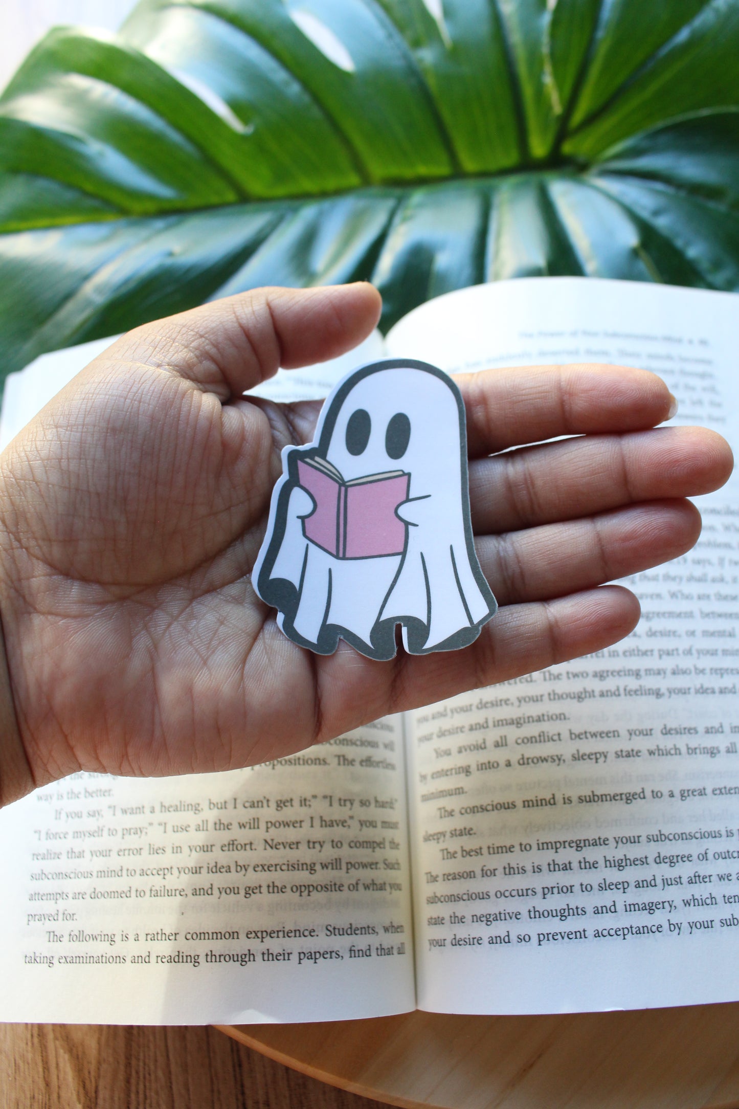 Spooky Boo  ghost  reading Books Sticker