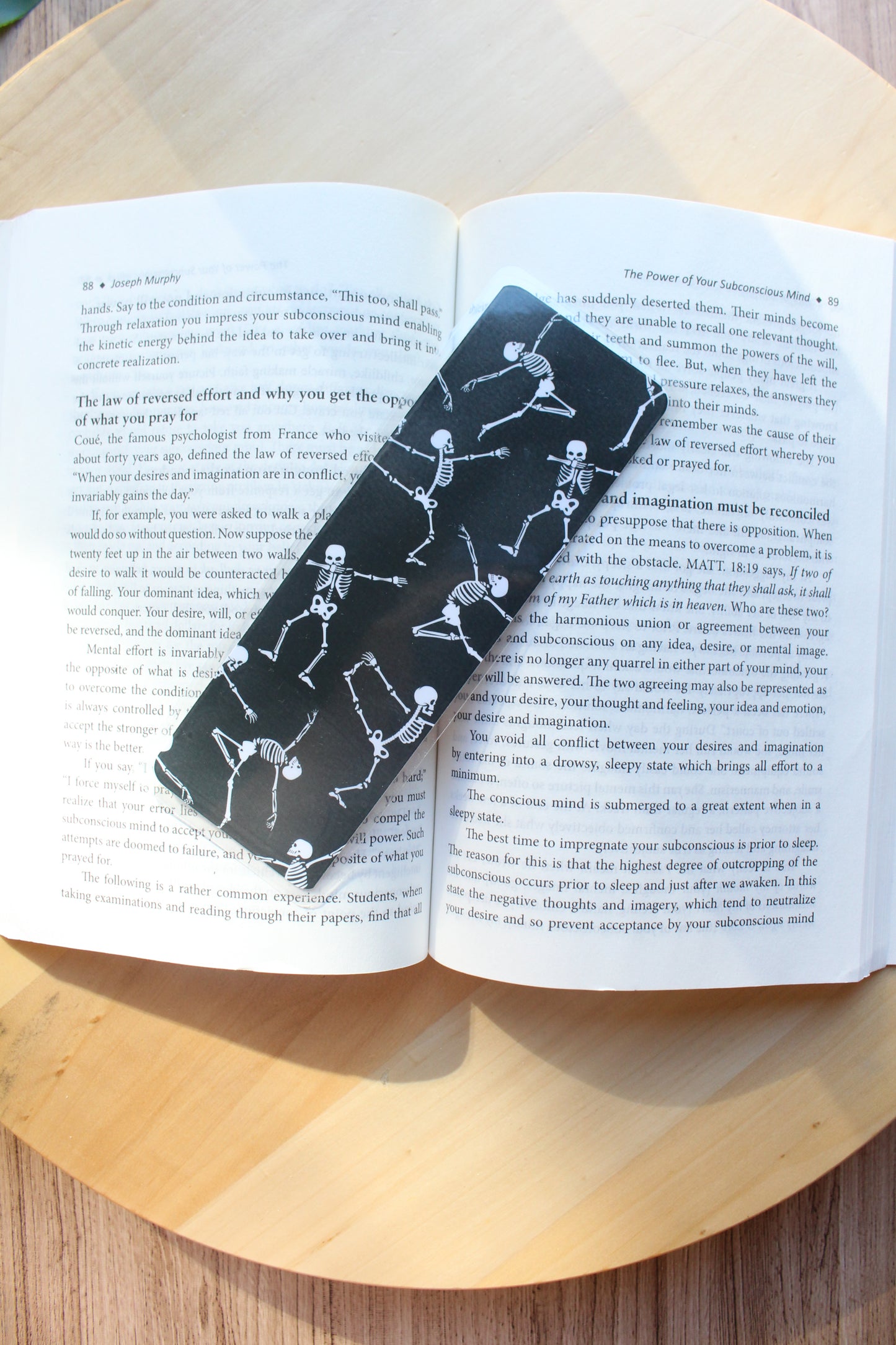 Skeleton Dancing Cardstock Bookmark, Laminated Bookmark, Halloween Bookmark