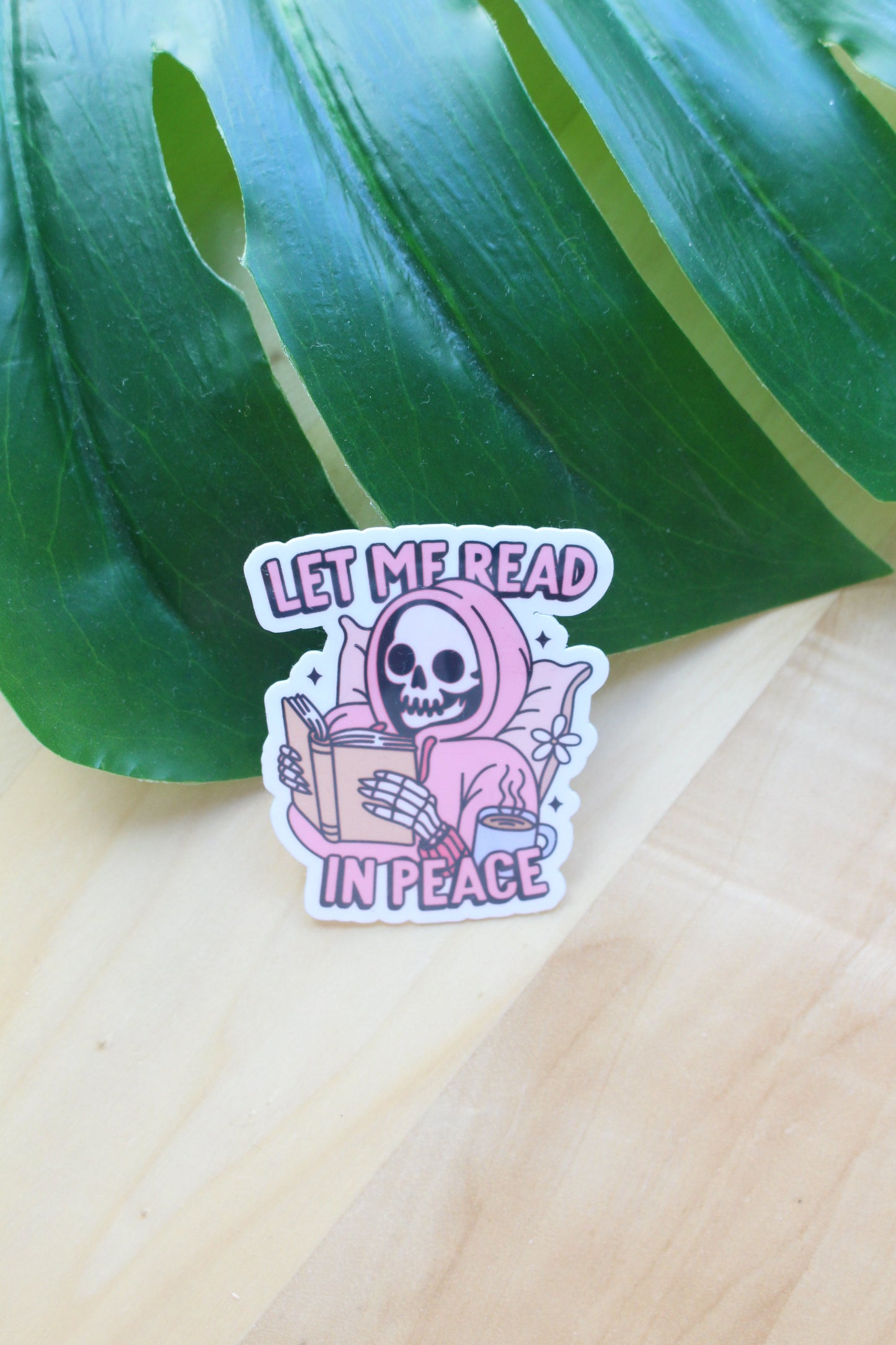 Let me Read In Peace Sticker, Let Me Read in Peace Waterproof Sticker, Book Stickers, Gifts for Readers, Bookish Laptop Sticker, Book Lover Decal