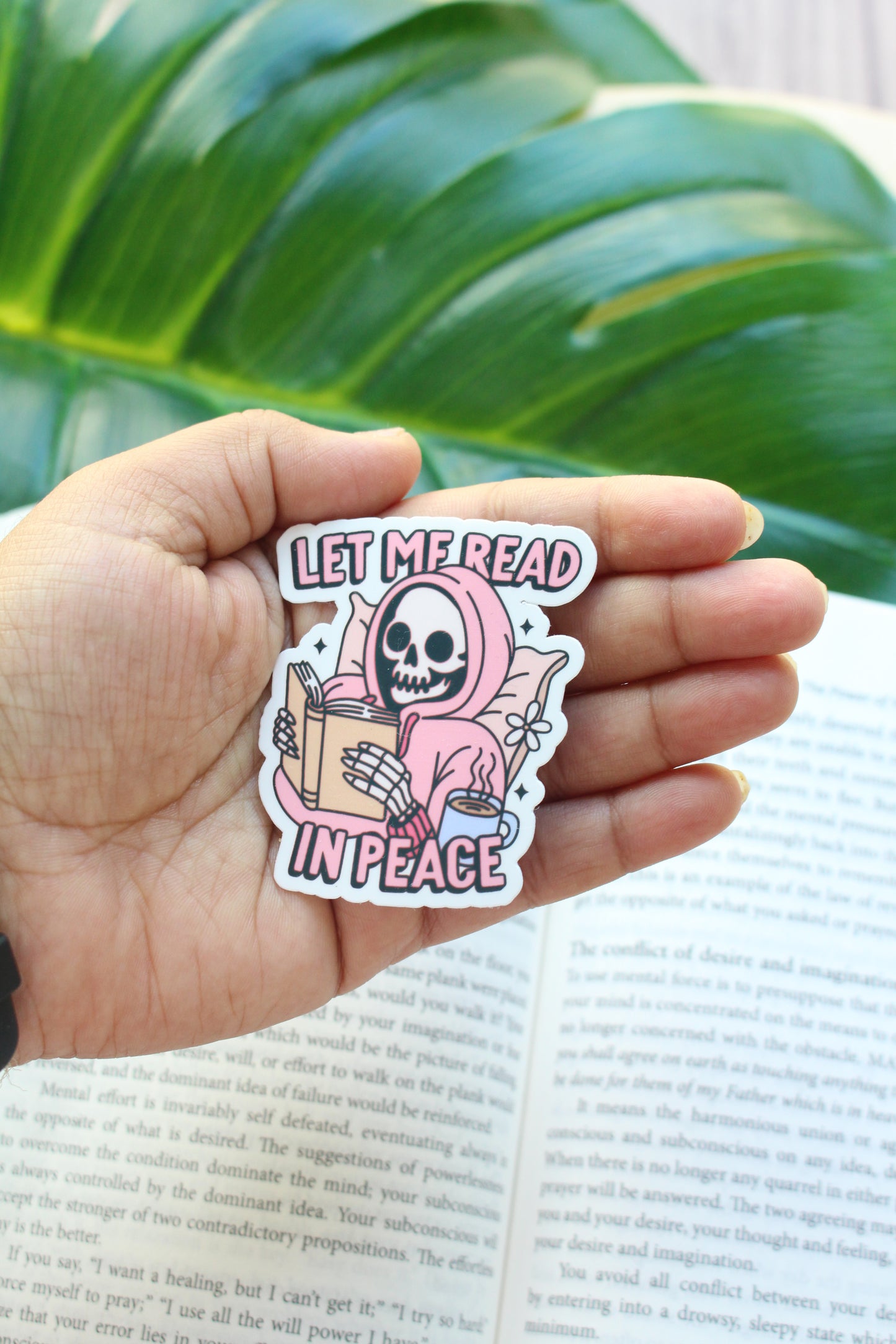 Let me Read In Peace Sticker, Let Me Read in Peace Waterproof Sticker, Book Stickers, Gifts for Readers, Bookish Laptop Sticker, Book Lover Decal
