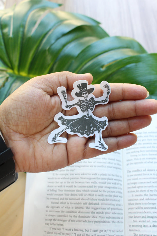 Girl  Skeleton Dancing  Sticker, Halloween Sticker