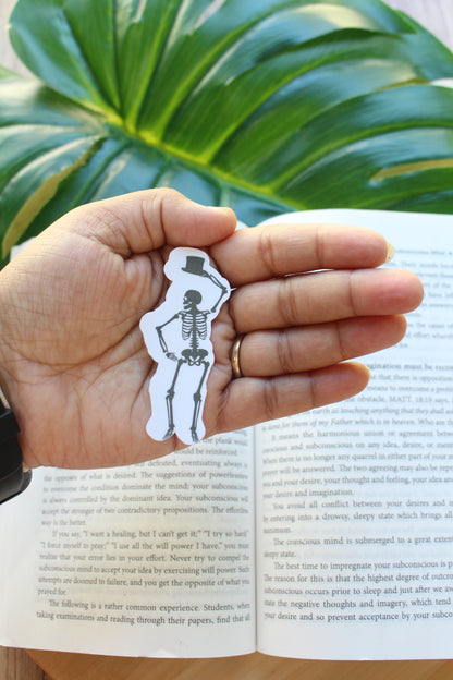 Dancing Skeleton with Hat Sticker, Halloween Sticker