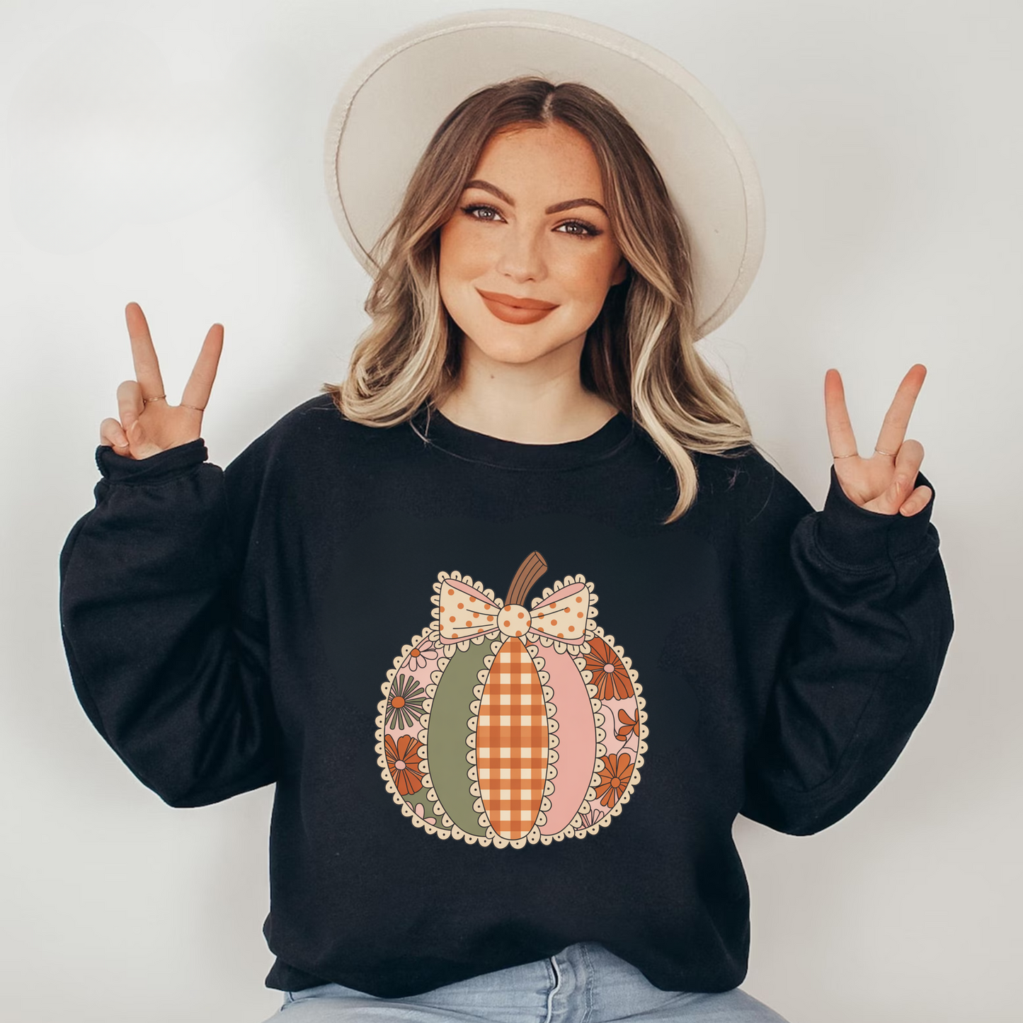 Patch work pumpkin Sweatshirt & Shirt