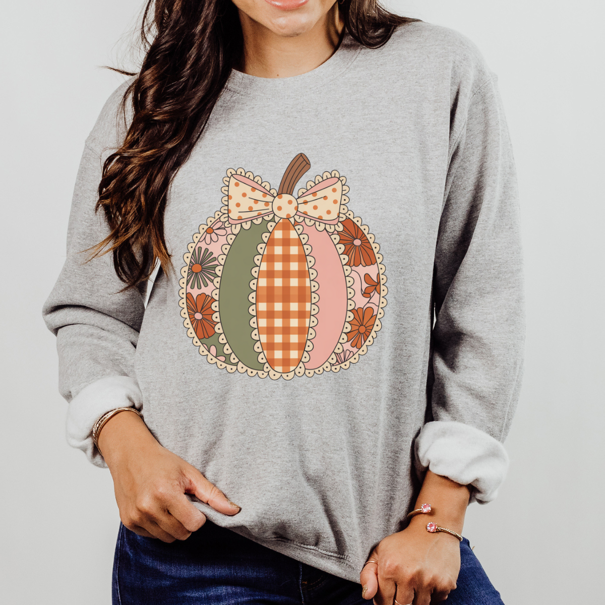 Patch work pumpkin Sweatshirt & Shirt