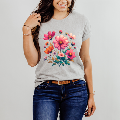 Pink And Orange Flower Shirt