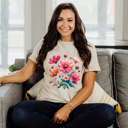 Pink And Orange Flower Shirt