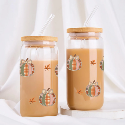 Pumpkin Fall Aesthetic Glass Tumbler