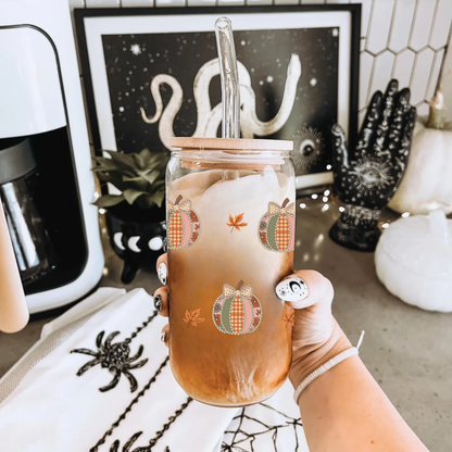 Pumpkin Fall Aesthetic Glass Tumbler