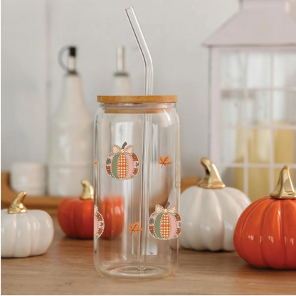 Pumpkin Fall Aesthetic Glass Tumbler